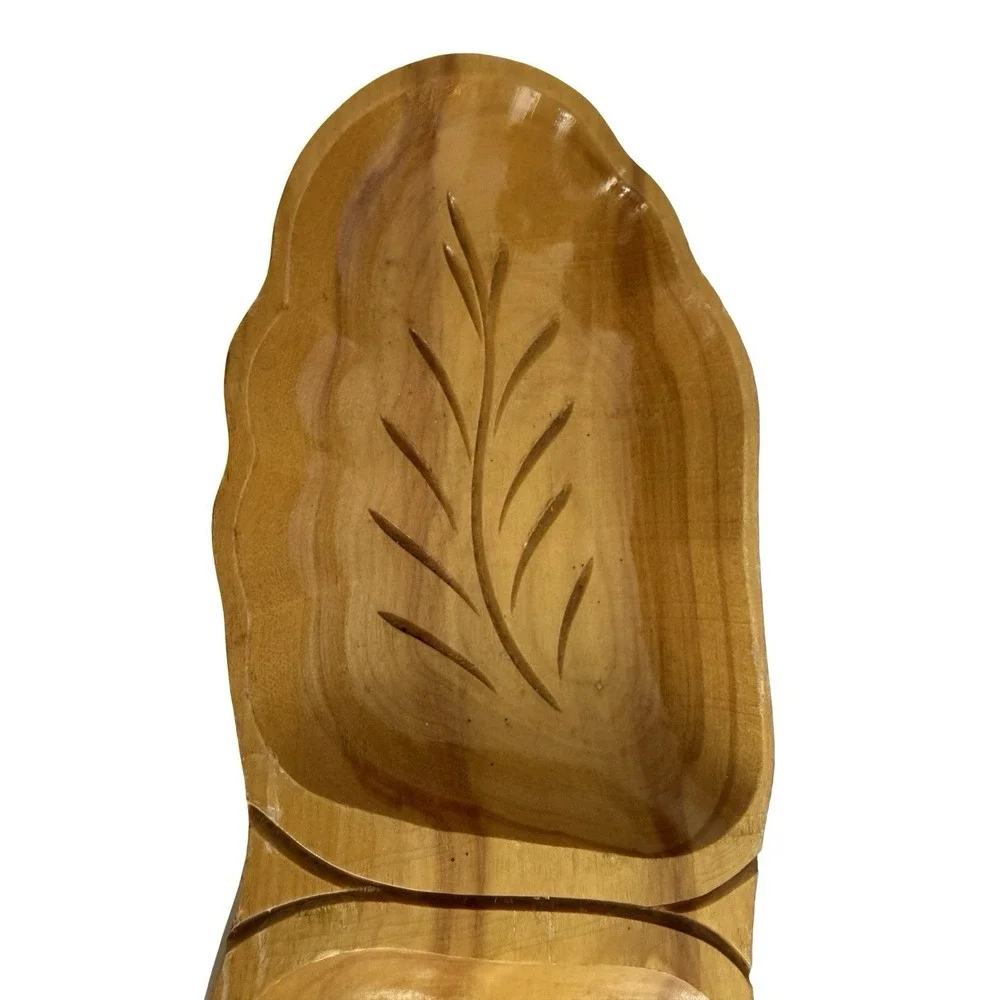 Vintage Leaf Shaped Monkey Pod double sided 11.5